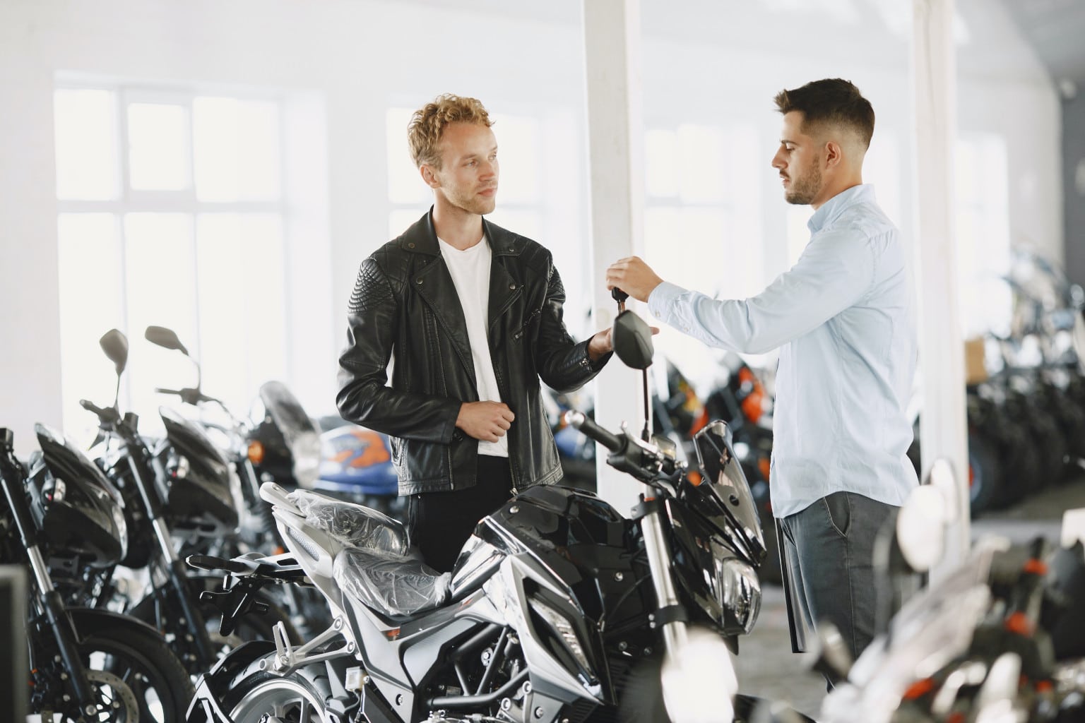 Getting A New Motorcycle at Dealer